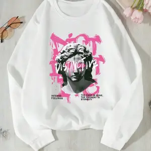 Coolane Heykel ve Slogan Grafikli Beyaz