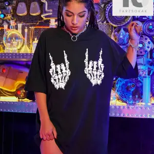 Coolane İskelet El Baskılı Büyük Boy Tişört