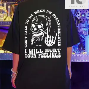 Coolane Kafatası ve Slogan Grafikli Düşük Omuzlu Tişört