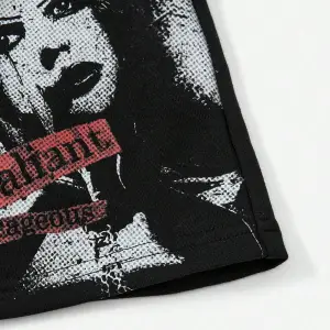 Coolane Letter Graphic Drawstring Waist Şort