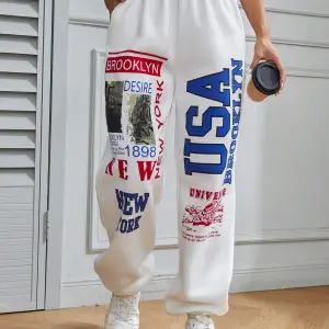 Coolane Letter Graphic Elastic Waist 4 Mevsim Eşofman