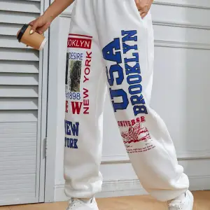 Coolane Letter Graphic Elastic Waist 4 Mevsim Eşofman