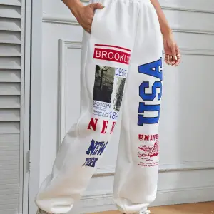 Coolane Letter Graphic Elastic Waist 4 Mevsim Eşofman