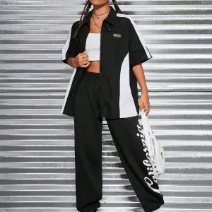 Coolane Letter Graphic Elastic Waist 4 Mevsim Eşofman