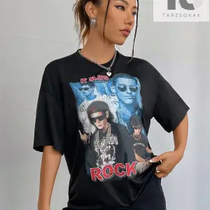 Coolane Şekilli ve Harfli Grafik Düşük Omuzlu Tişört