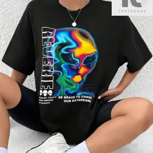 Coolane Sloganlı Grafik Düşük Omuzlu Tişört