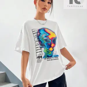 Coolane Sloganlı Grafik Düşük Omuzlu Tişört