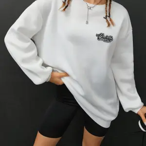 Coolane Sloganlı Grafik Düşük Sweat Beyaz