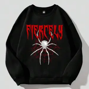 Coolane Spider & Letter Grafikli Termal Astarlı Sweat Siyah