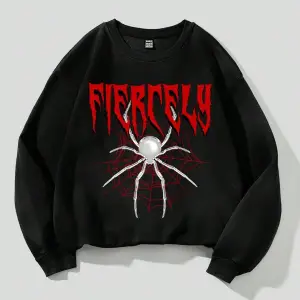 Coolane Spider & Letter Grafikli Termal Astarlı Sweat Siyah