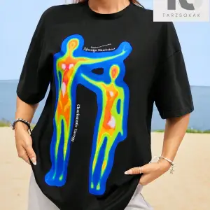 Coolane Vücut Isı Haritası Baskılı Omuz Tişörtü