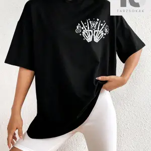 Coolane Wings Baskılı Düşük Omuzlu Büyük Boy Tişört