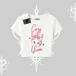 Cozy Queen Kedi Baskılı Babby Tee Tshirt