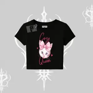 Cozy Queen Kedi Baskılı Babby Tee Tshirt