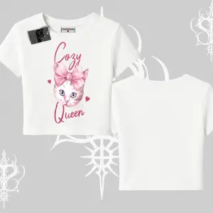 Cozy Queen Kedi Baskılı Babby Tee Tshirt