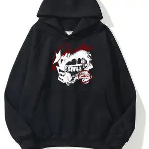 Cr tz baskılı ünisex kapüşonlu sweatshirt gri