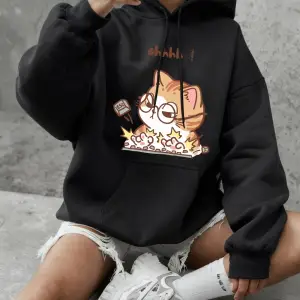 Crazy Cat Typing Wildly Baskılı Kapüşonlular Kadın Günlük Bol Sweatshirtler Kışlık Polar Sıca