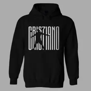 Cristiano Ronaldo Unisex Kapüşönlu Hoodie Siyah