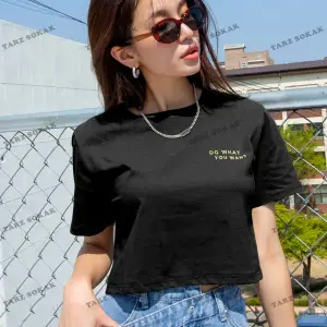 Crop CKOD-232913 DAZY Letter Grafikli Kısa