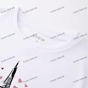 Crop CKOD-232913 Eyfel Kulesi ve Mektup Grafikli