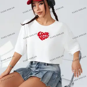 Crop CKOD-232913 Kadınlar Günü Yazılı Baskılı Yuvarlak Yaka