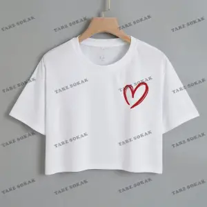 Crop CKOD-232913 Kalp Desenli Kısa