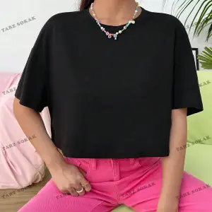 Crop CKOD-232913 Katı Düşük Omuz Kısa