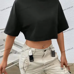 Crop CKOD-232913 Katı Düşük Omuz Kısa