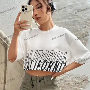 Crop CKOD-232913 Mektup Baskılı Kadın