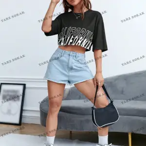 Crop CKOD-232913 Mektup Baskılı Kadın