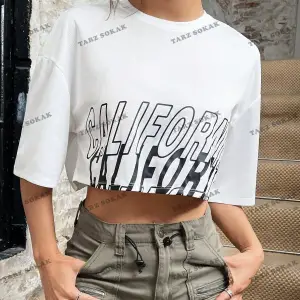 Crop CKOD-232913 Mektup Baskılı Kadın