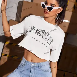 Crop CKOD-232913 Mektup Grafikli Kısa