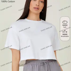 Crop CKOD-232913 Pamuk Damla Omuz Düz Kısa