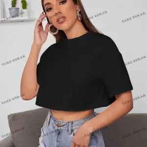 Crop CKOD-232913 Yaz Kıyafetleri Düşük Omuz Düz Crop CKOD-232913 Top
