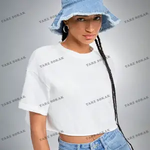 Crop CKOD-232913 Yaz Kıyafetleri Düşük Omuz Düz Crop CKOD-232913 Top