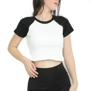 Crop yaka patlı reglan kol