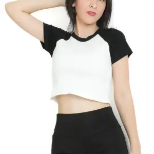 Crop yaka patlı reglan kol