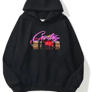 crtzz Bomb baskılı ünisex kapüşonlu sweatshirt gri
