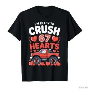 Crush 67 Hearts Valentine Attitude Six Seven Meme Çift Tişörtü Erkekler ve Kadınlar İçin %100