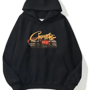 Crz Bomb baskılı ünisex kapüşonlu sweatshirt gri