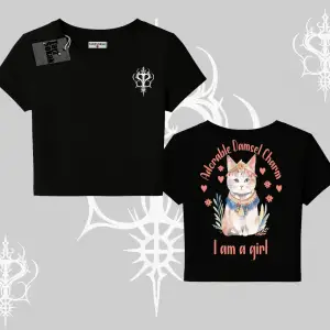 Cute Princess Kedi Tasarımlı Arka Baskılı Babby Tee Tshirt