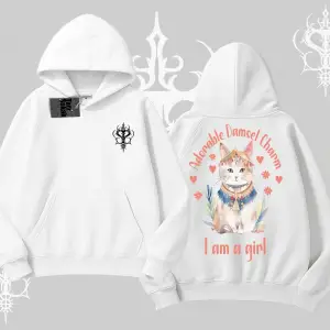 Cute Princess Kedi Tasarımlı Arka Baskılı Kapşonlu Sweatshirt