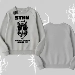 Cuteness Overload Kedi Baskılı Biskilet Sweatshirt