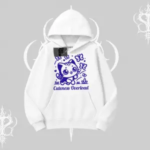 Cuteness Overload Kedi Baskılı Kapşonlu Sweatshirt
