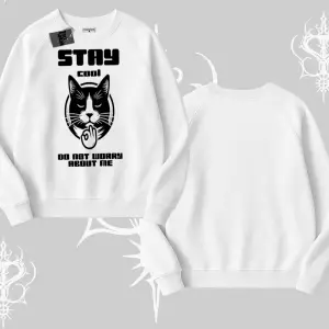 Cuteness Overload Kedi Baskılı Kapşonlu Sweatshirt