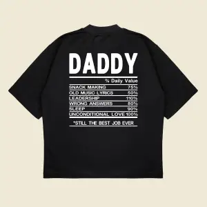 Daddy Baskılı Oversize Unisex Pamuklu Nefes Alan Kalın Kumaşlı