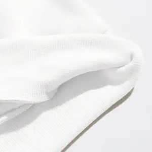 Dağ ve Güneş Desenli Damla Omuz Sweatshirt Beyaz