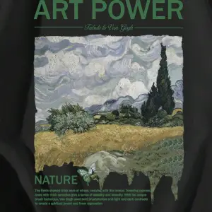 Dağ ve Slogan Grafikli Sweatshirt Siyah