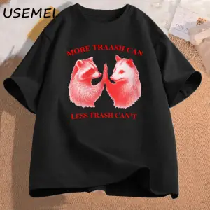 Daha fazla çöp tenekesi daha az çöp tenekesi t T-shirt pamuk boy erkek giyim grafik Tees Unis 3002