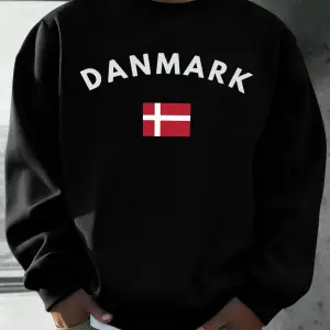 Danimarka Bayrağı Baskılar Erkekler Spor Yumuşak Kazak O-Boyun Tüm Maç Kazaklar Sonbahar Renk